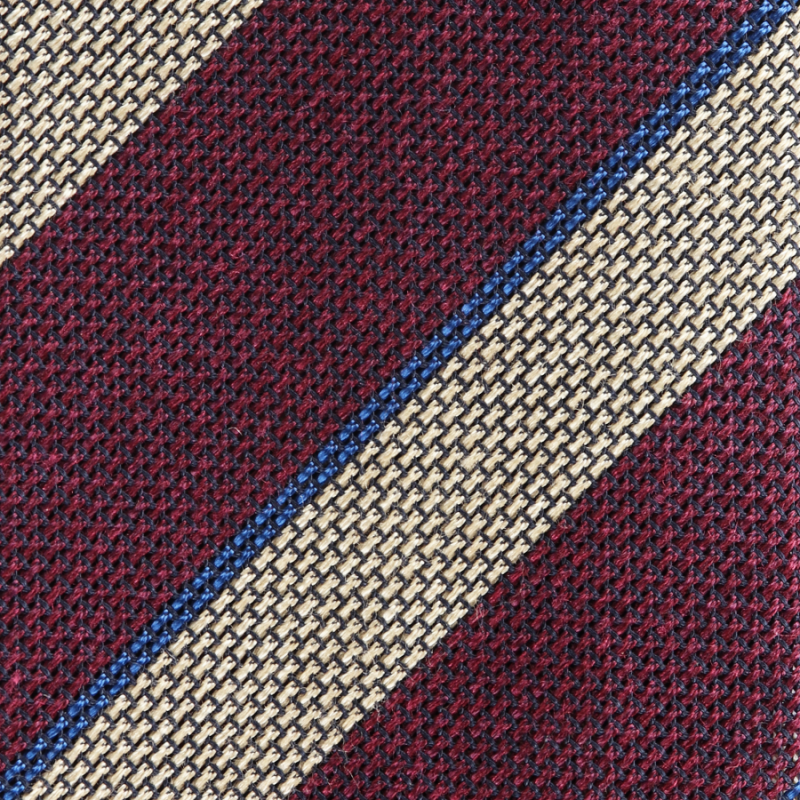 Burgundy cream grenadine stripes tie