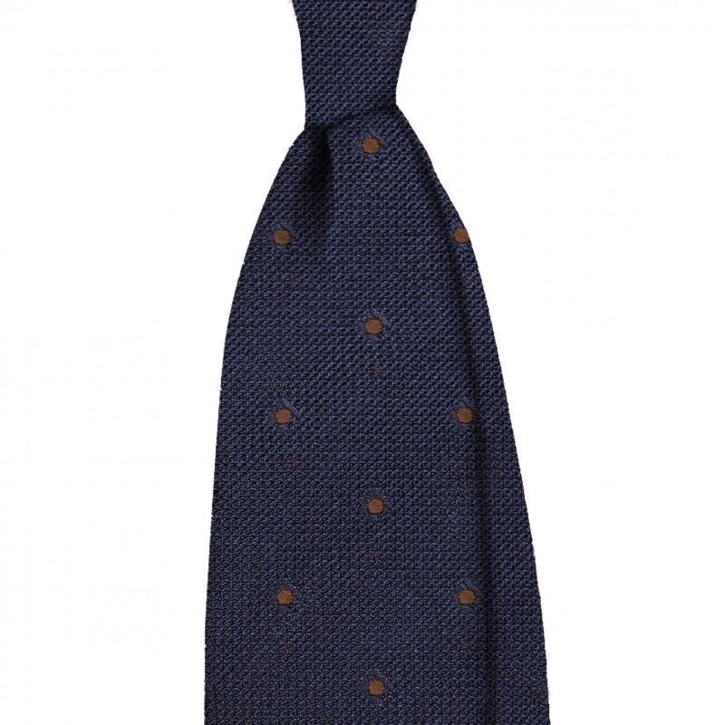 Garza navy con pois polka marroni